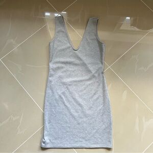 Missguided‎ Grey Bodycon Tank and V Neck Mini Dress Dress - Size M